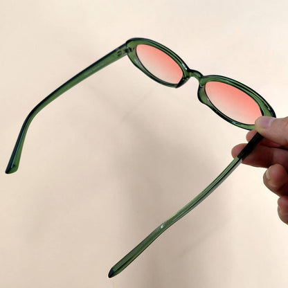 RETRO SMALL OVAL FRAME SUNGLASSES_CWASG0479: BROWN1 / (OS) 2