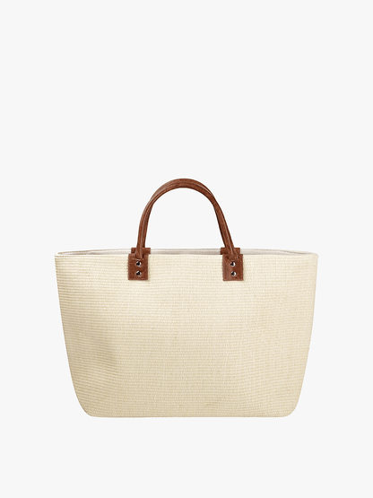 Hazel Large Straw Tote w/ Dual Handles Purse