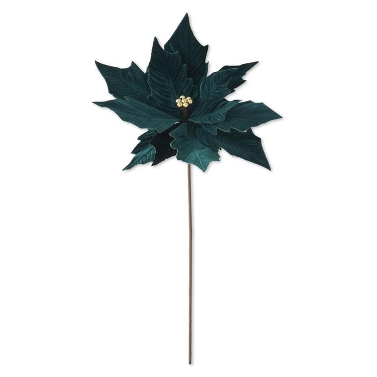 22 Inch Teal Green Poinsettia Stem