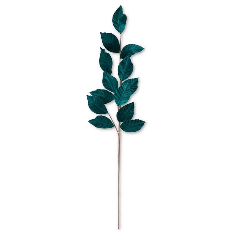 29 Inch Teal Green Leaf Stem