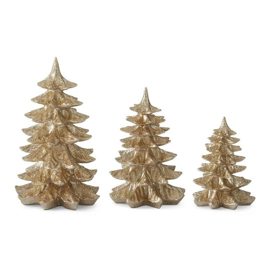 Gold Glittered Resin Christmas Tree, 3 Sizes