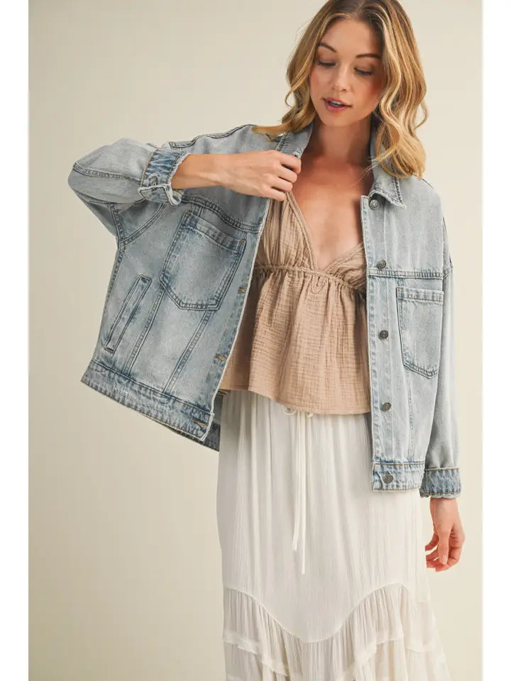 Vintage Wash Pleated Back Jacket