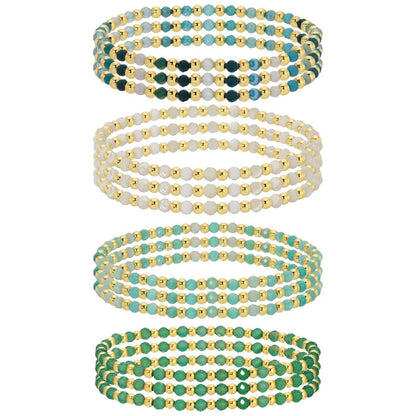 3mm Asst Beaded Bracelets Alternating Stones