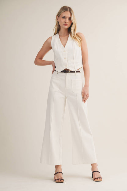 High-Waist Seamed Wide-Leg Trouser