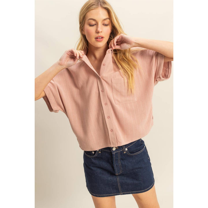 Linen Striped Button Down Shirt