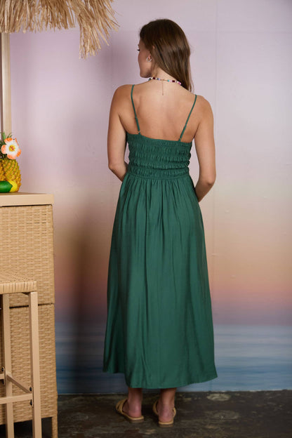 Shirred Midi Dress