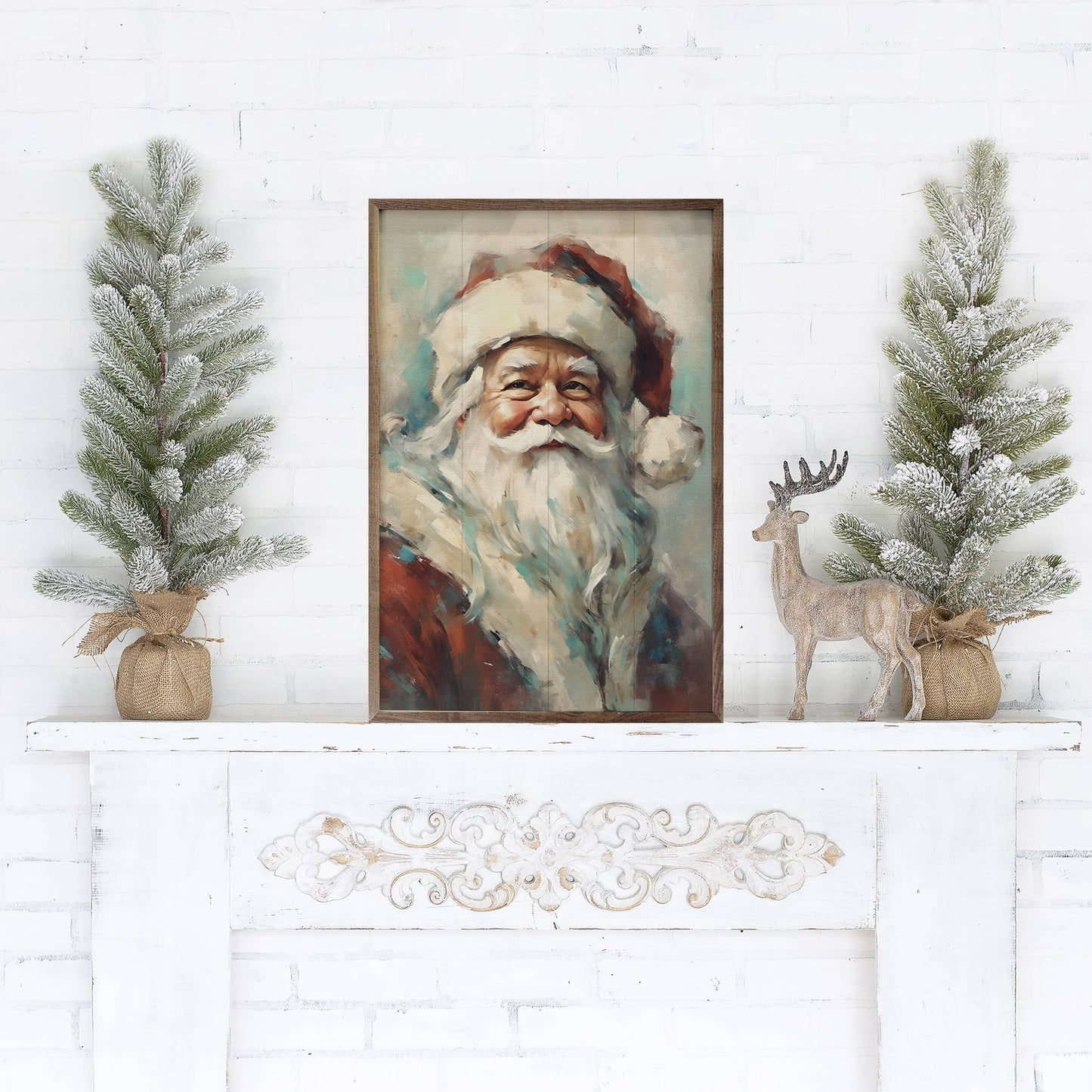 Red Santa Portrait Art Print