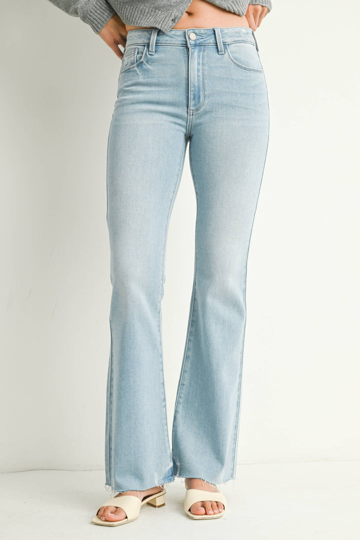 Flare with Hem Detail Jeans