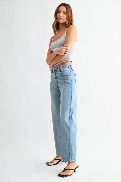 Bowed Straight Leg Jeans
