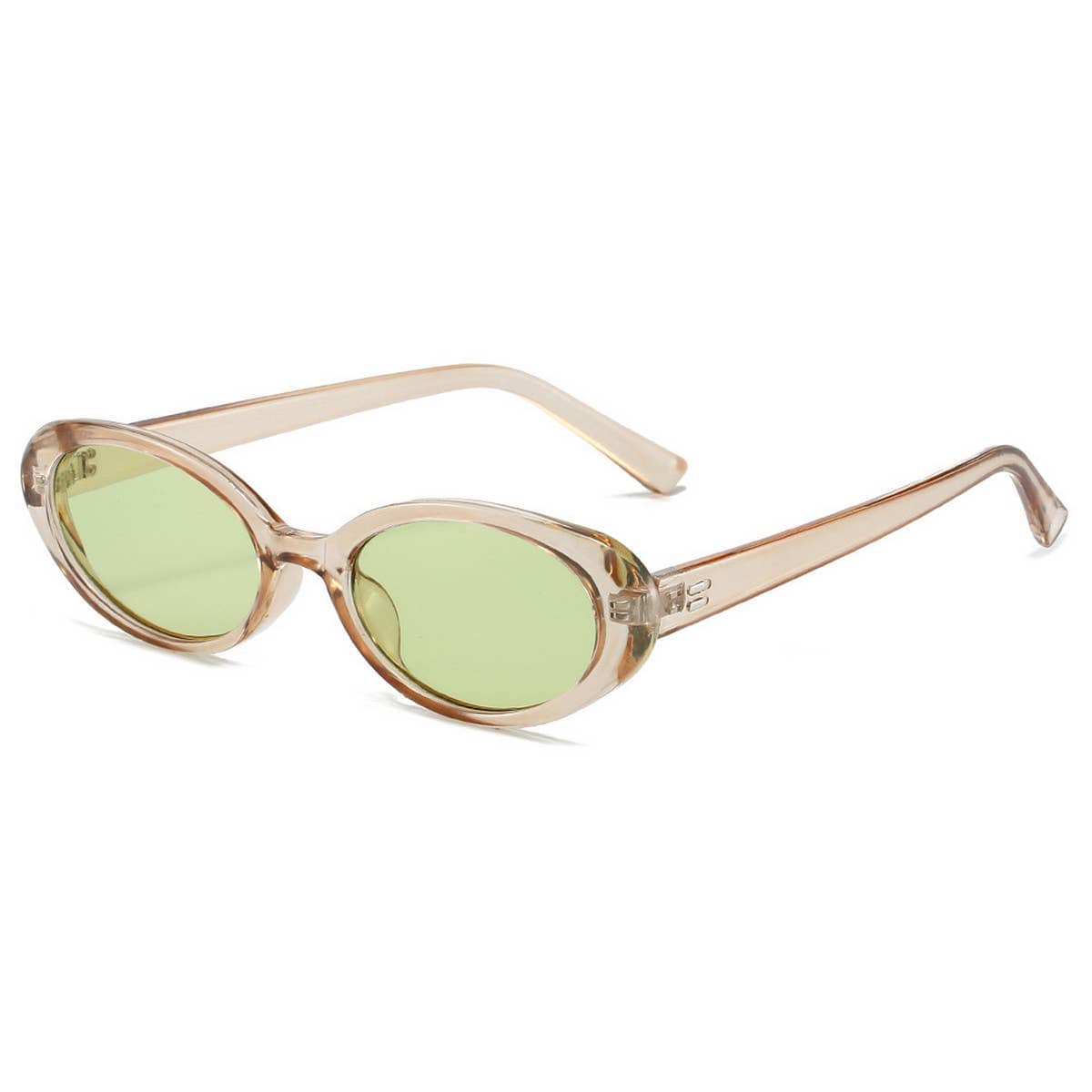 RETRO SMALL OVAL FRAME SUNGLASSES_CWASG0479: BROWN1 / (OS) 2