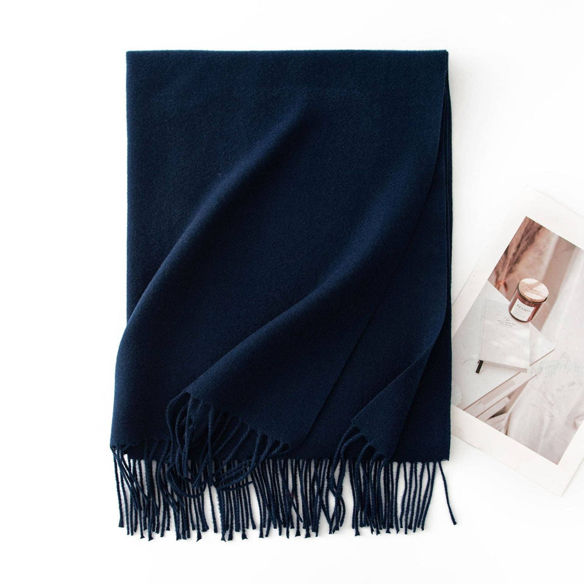 Minimalist Solid Color Tassel Scarf 6W6NSW306