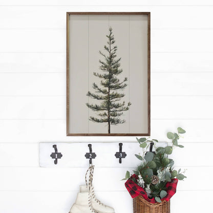 Single Pine Tree White Art Print