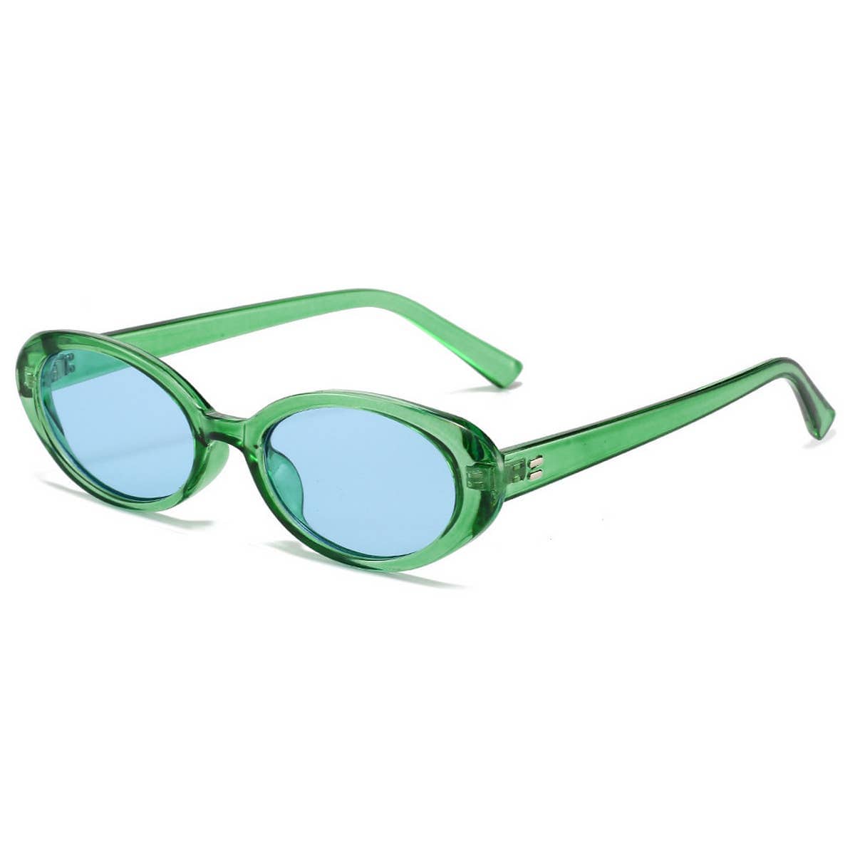 RETRO SMALL OVAL FRAME SUNGLASSES_CWASG0479: BROWN1 / (OS) 2