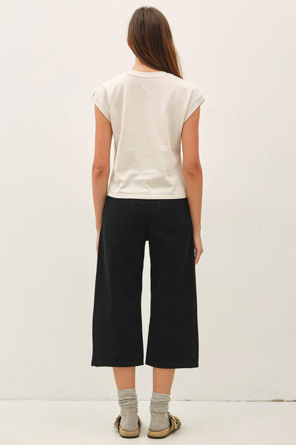 Garment Dyed Cap Sleeve Crew