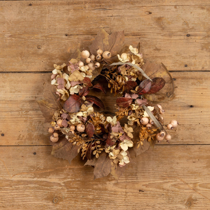 17" MAPLE LEAF & BERRY CANDLE RING