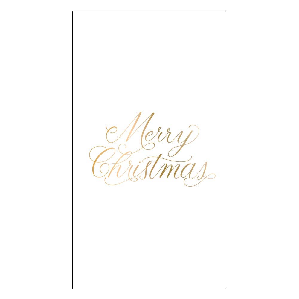 Merry Christmas Foil Guest Towels