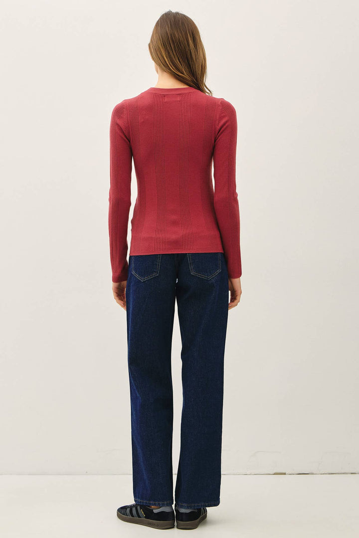 BASIC PATTERNED KNIT SWEATER