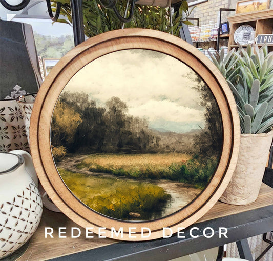 8" Round Moody Dirt Road Art