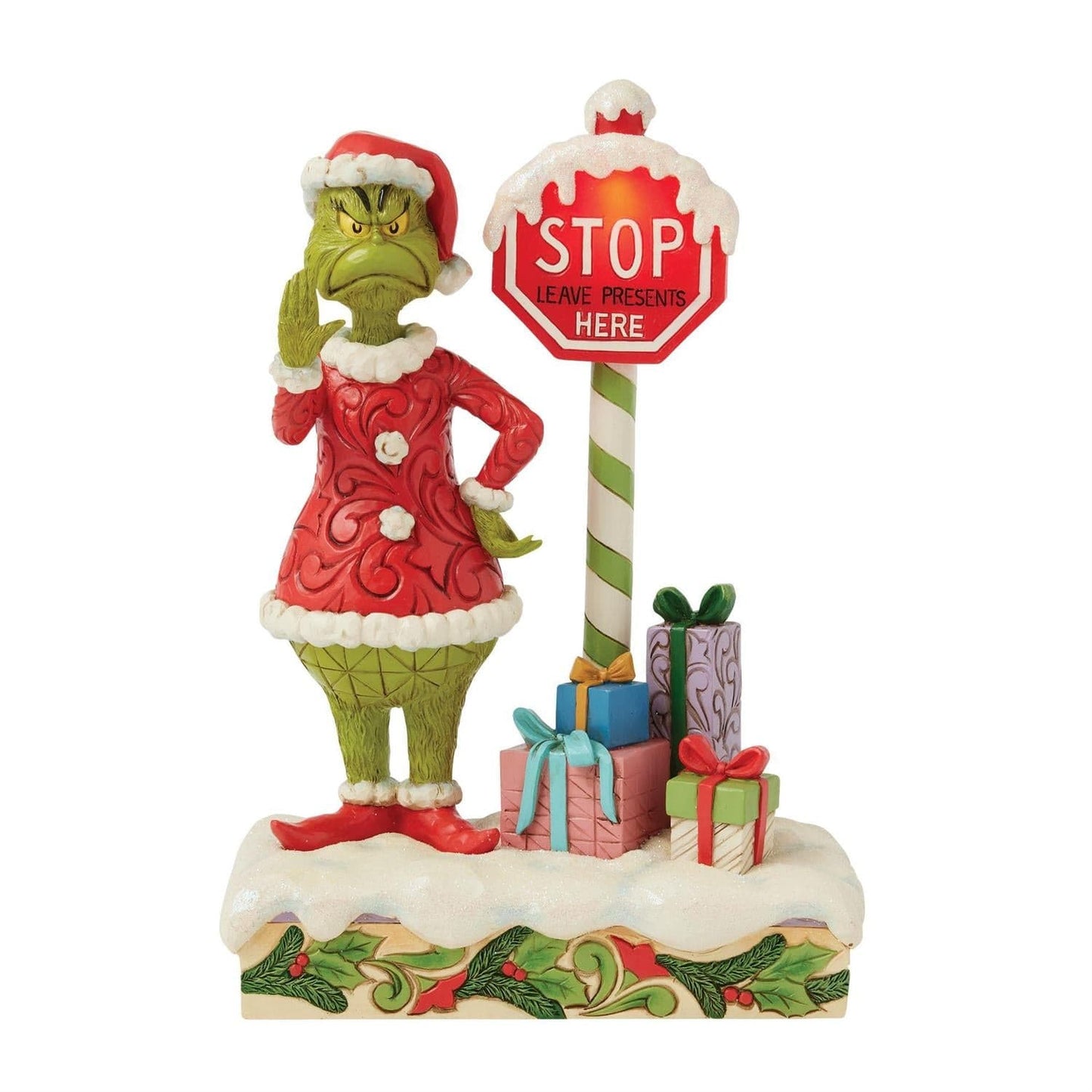 Grinch by Stop Sign LED Figurine