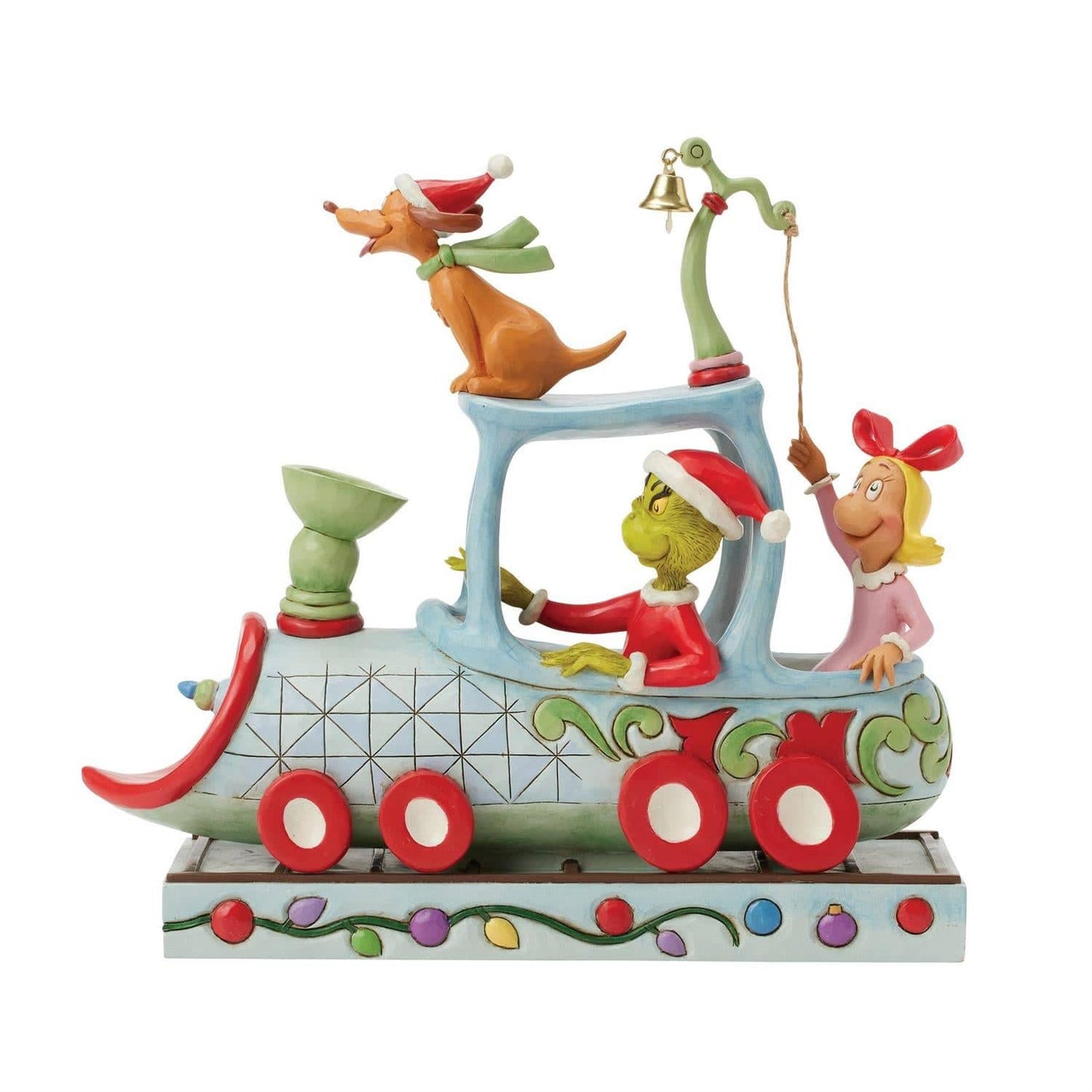 Grinch, Max and Cindy on Train Figurine