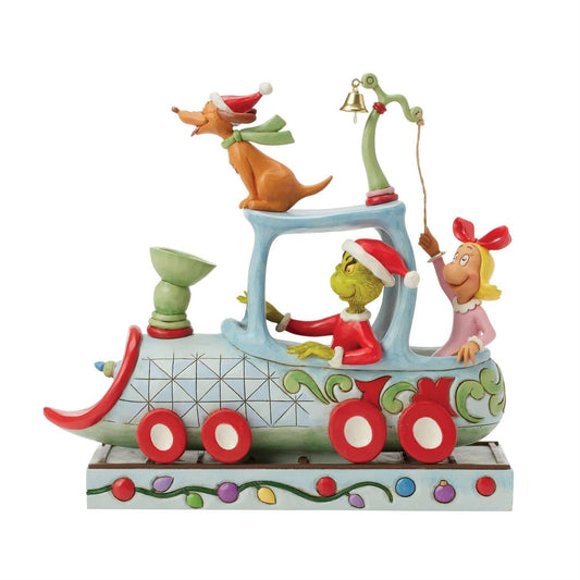 Grinch, Max and Cindy on Train Figurine