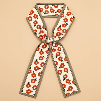 Floral Letter Print Scarf – Headband & Bag Strap_CWASC0061