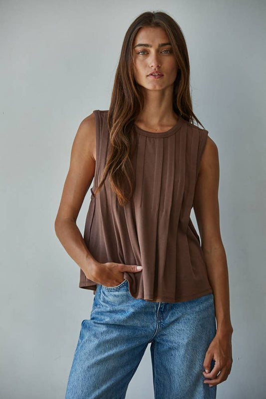 Jersey Round Neck Sleeveless Top
