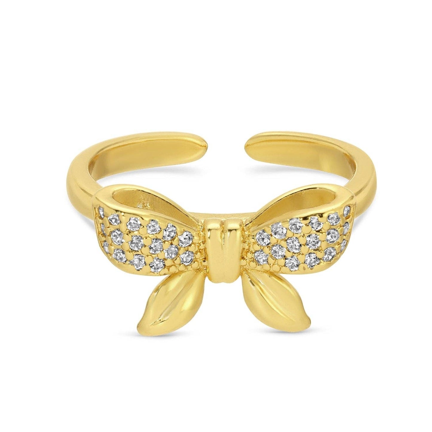 Sale - Adjustable Pavé Bow Ring