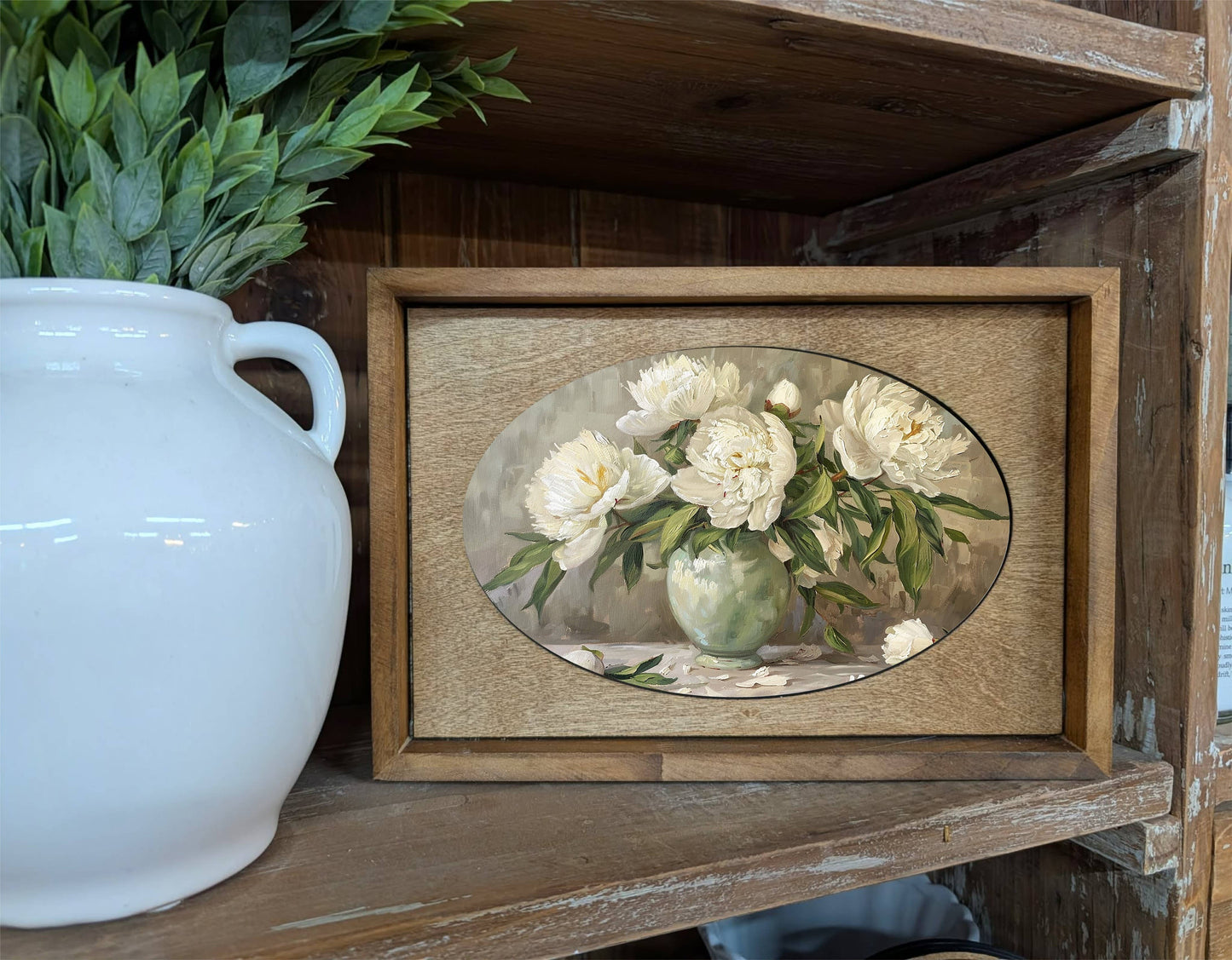 Box Framed Canvas Art Muted Peony