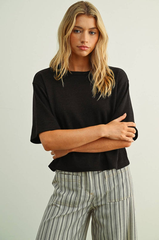 Short Sleeve Knitted Top