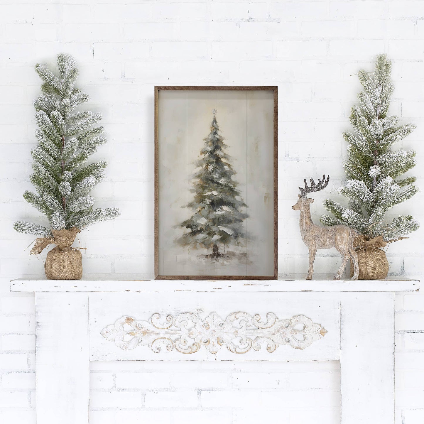 Pine Tree With Star By Petals Prints Designs Art Print