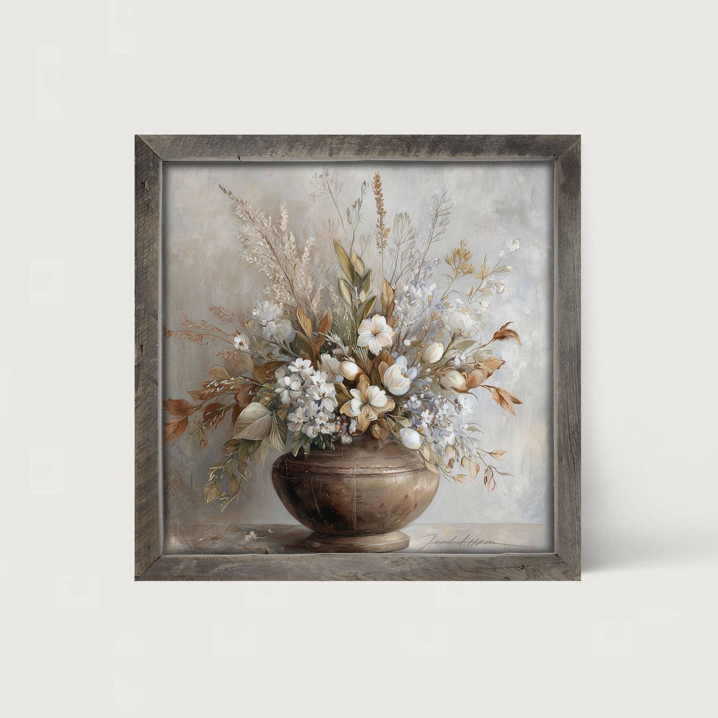 Copper Vase with Floral Bouquet