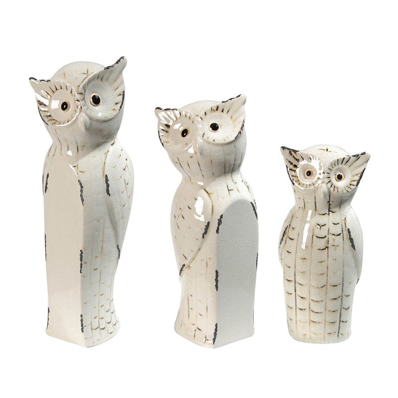 Vivek White Owl Figurine - 3 Sizes