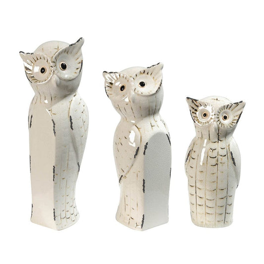 Vivek White Owl Figurine - 3 Sizes