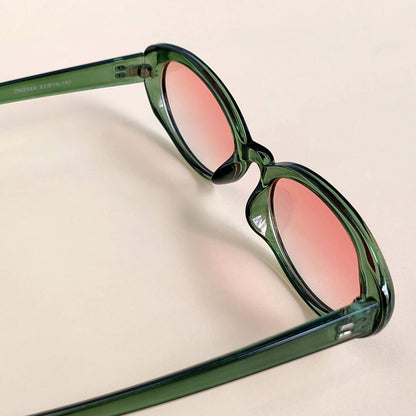 RETRO SMALL OVAL FRAME SUNGLASSES_CWASG0479: BROWN1 / (OS) 2