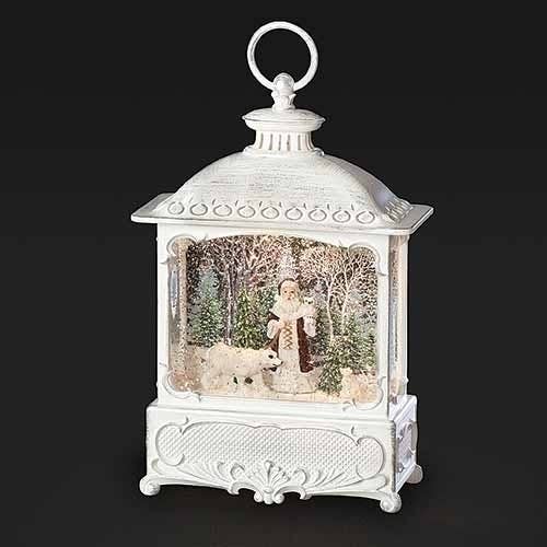 Lighted Swirl Lantern Santa & Polar Bear