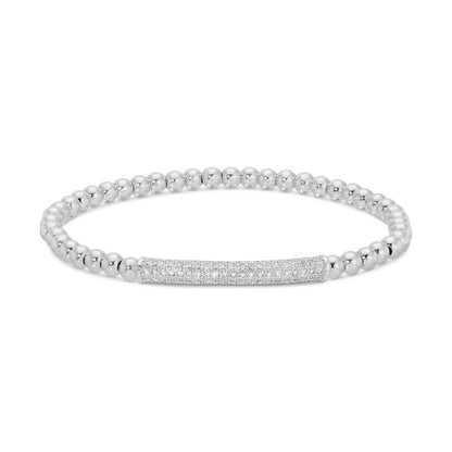 Curved Pave Bar Stretch Bracelet