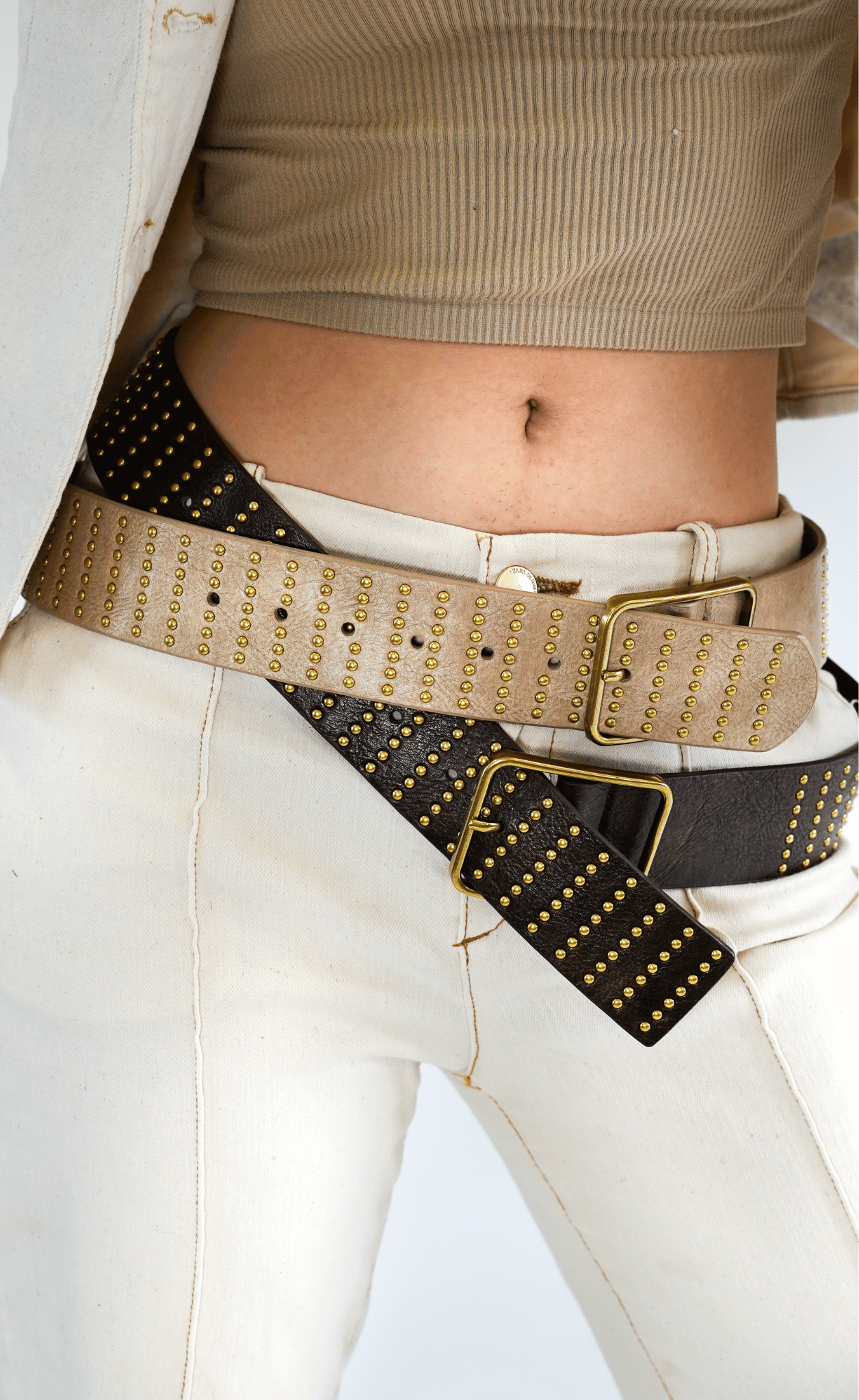 Stud Covered Leather Belt