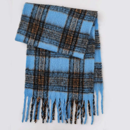 Trendy Plaid Thicken Warm Tassel Knit Scarf MK2BLW6W6NSW75