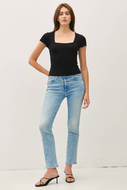 Square Neck Knit Tee