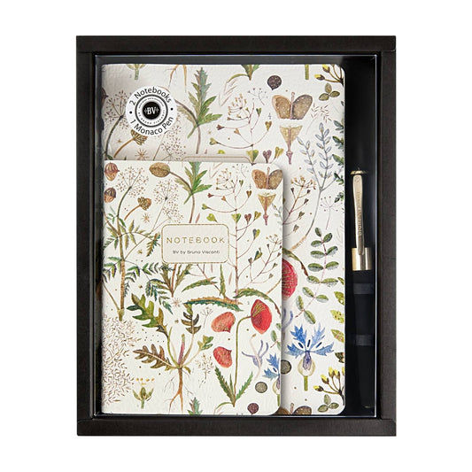Journal Gift Set Greens & Flowers: Journal, Notebook, Pen