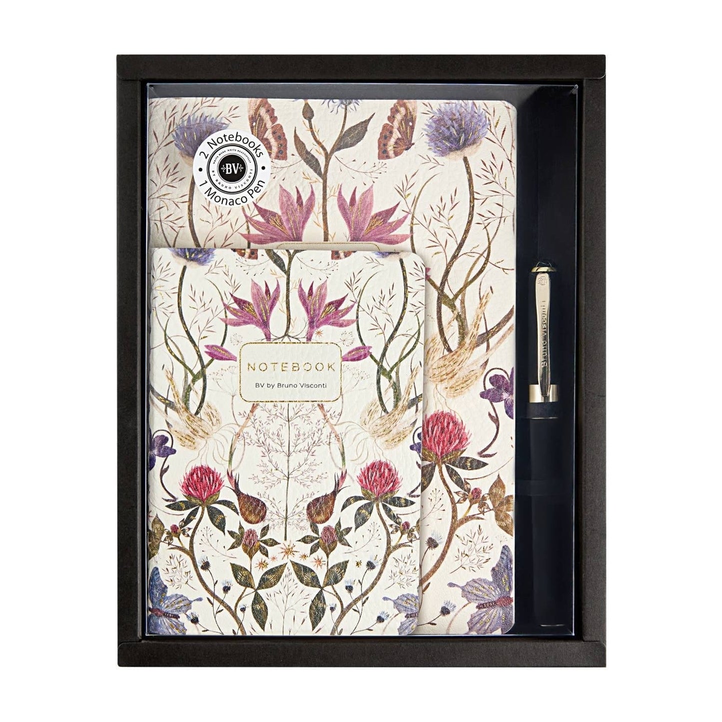 Journal Gift Set Symetrical Flowers - Pen, Journal, Notebook