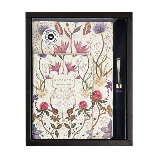 Journal Gift Set Symetrical Flowers - Pen, Journal, Notebook