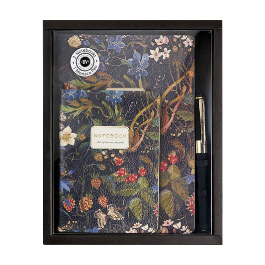 Journal Gift Set Forest Flowers: Journal, Notebook, Pen
