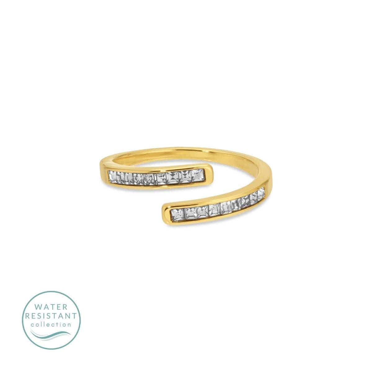 CZ Adjusable Ring, Water Resistant