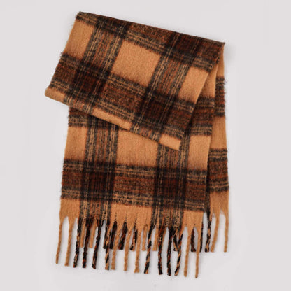 Trendy Plaid Thicken Warm Tassel Knit Scarf MK2BLW6W6NSW75