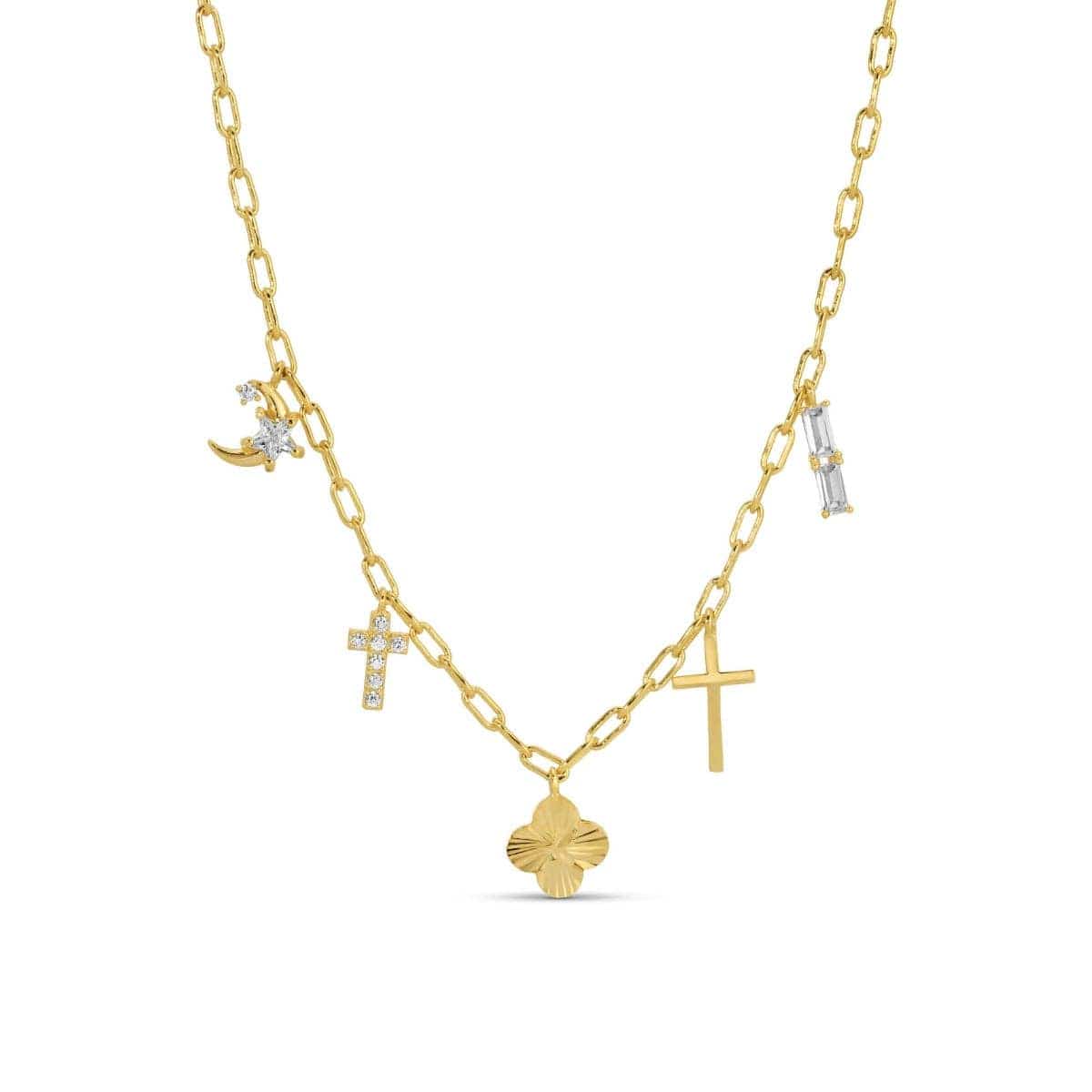 Faith Necklace with Cross & Charms