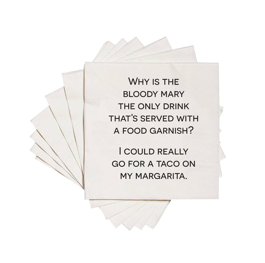 Why is the bloody mary | funny printed Cocktail Napkins