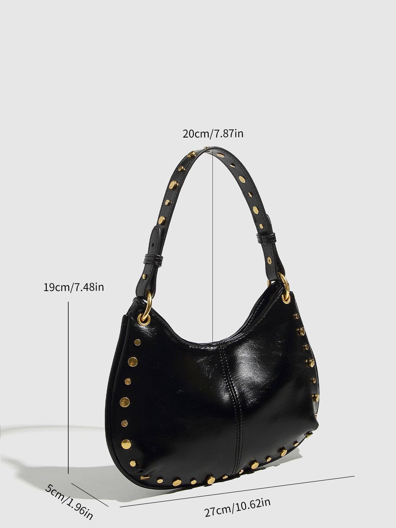 Retro Studded Chain Strap Shoulder Bag