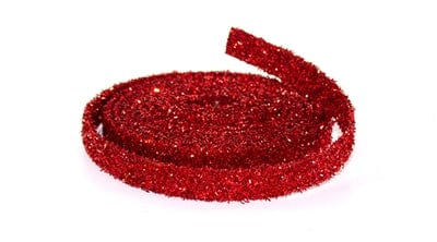 Red Glitter Rope 1”W x 15'L Plastic
